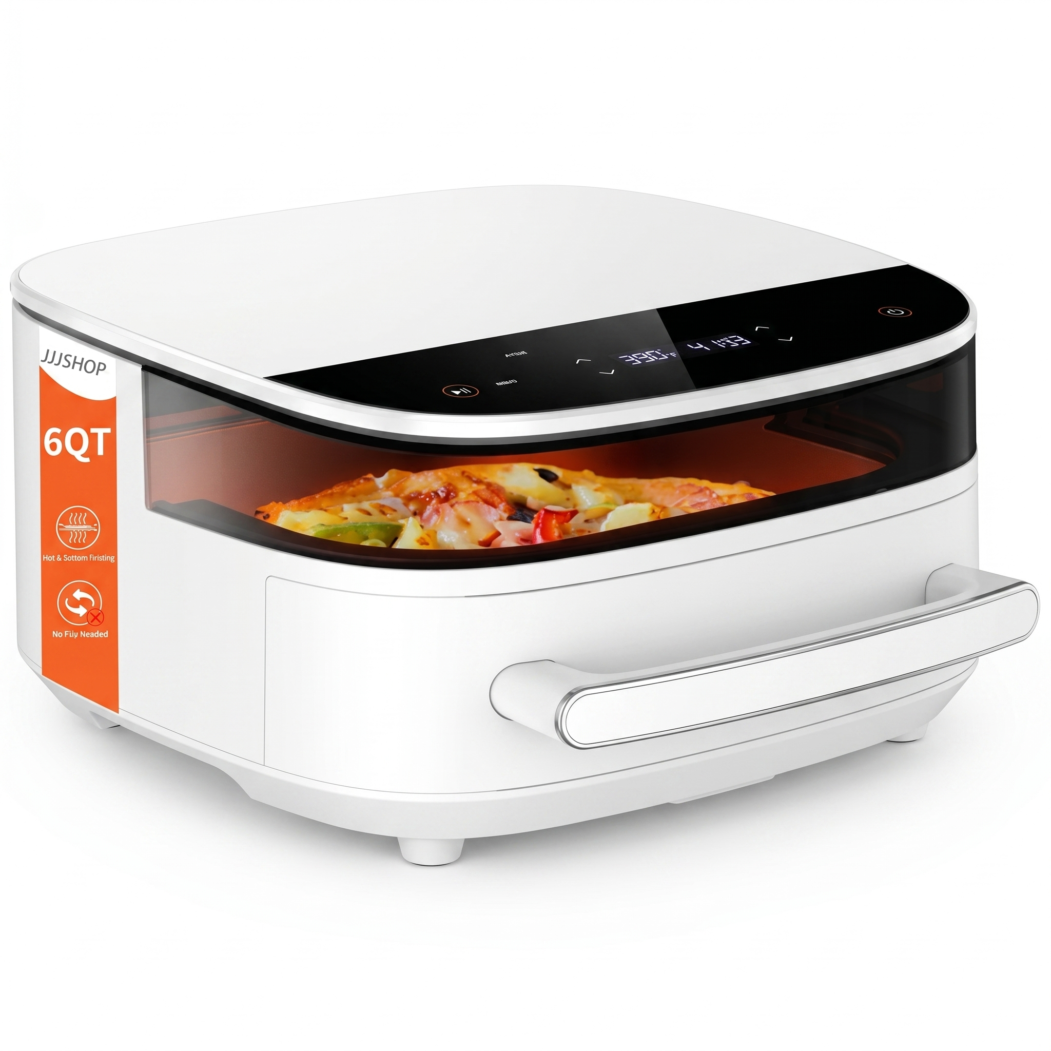 Large Air Fryer 6QT, 11-in-1 Fast Cooking Air Fryer with Top & Bottom Heating, No Flip Needed, Quiet 50dB, Family Size Digital Air Fryer for Healthy Meals, Fits a 12" Pizza or Steaks