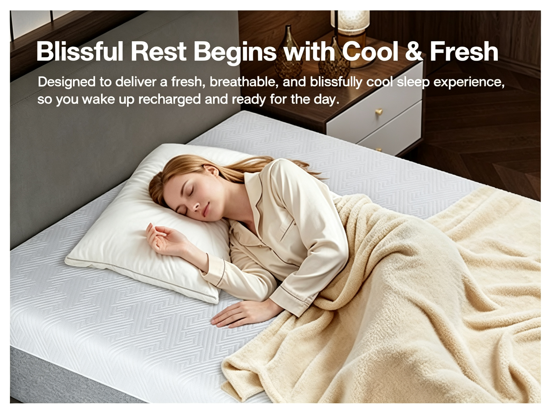 3-layer cooling system with ice silk cover, NanoGEL memory foam and 3D breathable mesh