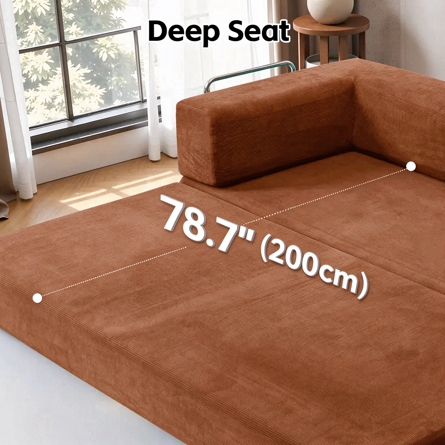 78-108'' Sofa Bed Cloud Couch Corduroy Upholstered Sectional Convertible Multi-Functional Floor Sofa for Living Room & Apartment Furniture