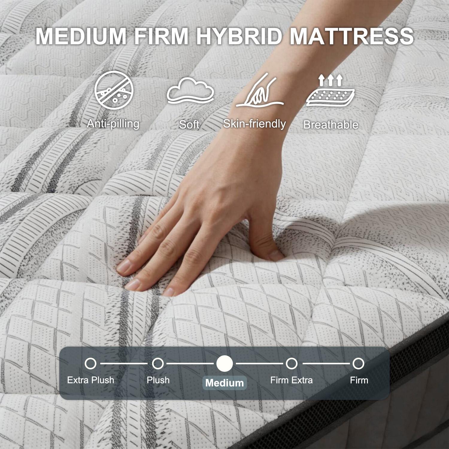 Mattress surface showing breathable quilted cover with skin-friendly texture