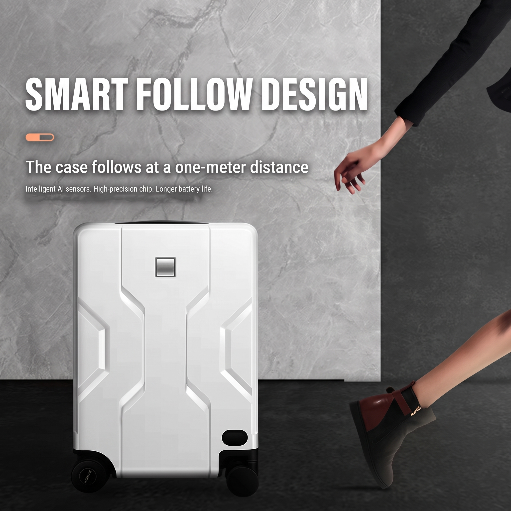 Auto-Follow Smart Suitcase – 33L with Remote & App