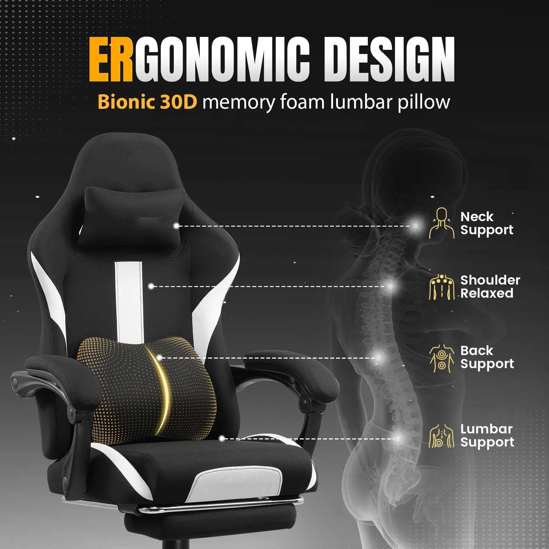 Premium spring cushion maintaining comfort during long desk hours