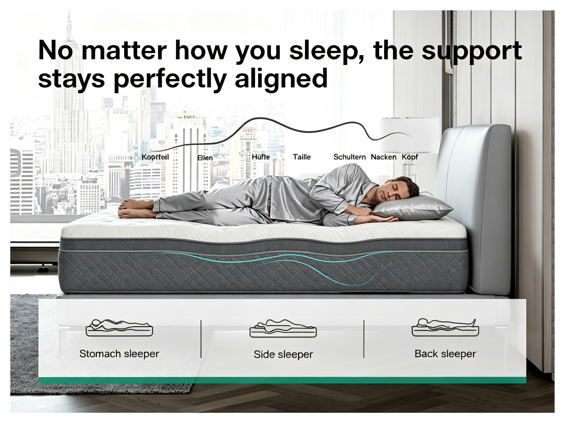 Upgraded memory foam mattress with Air Flow cooling system