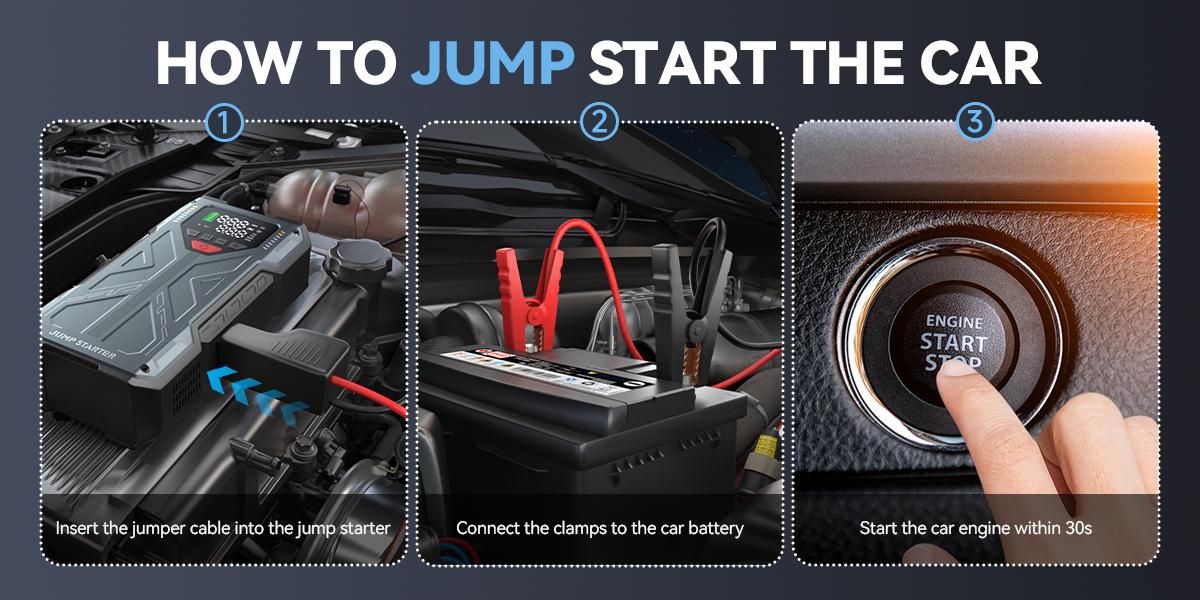 How to jump start &mdash; 3 easy steps with smart jumper cable