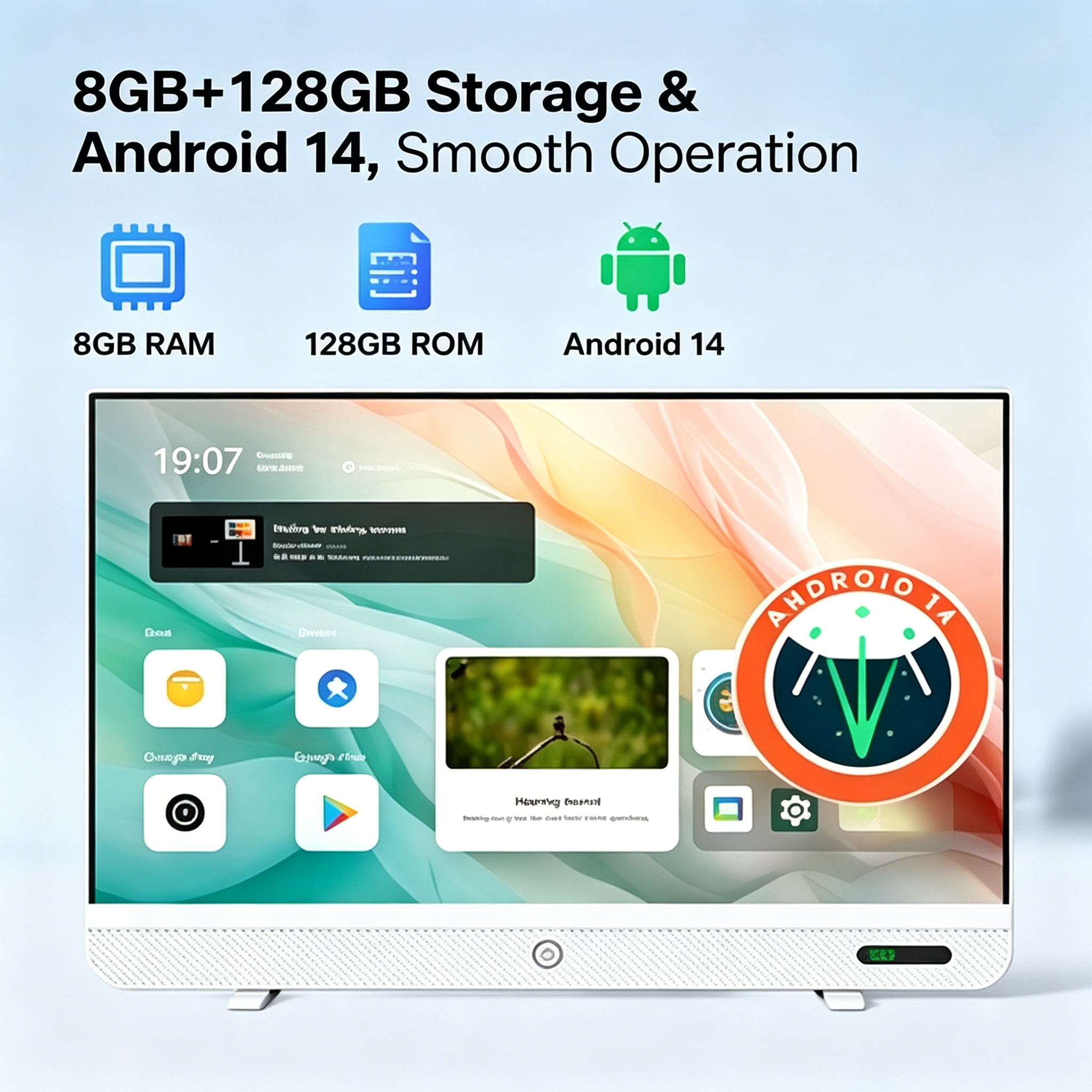 Handheld Portable 4K Full HD Small Smart TV Factory Direct Discount, Kitchen Flat Television Dual Stereo Speakers 178° View Wi-Fi, Party Karaoke Singing Portable Smart TV