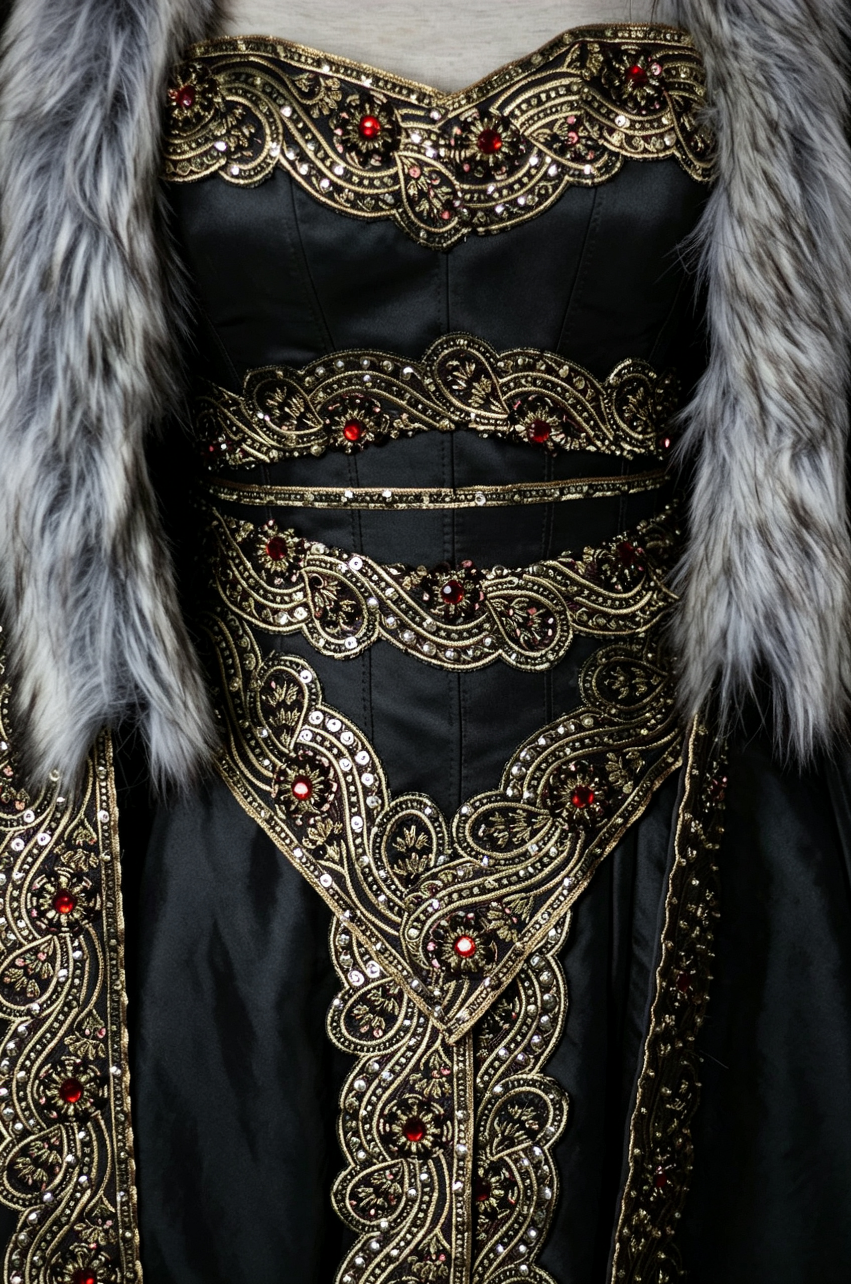 Dreamy dress Queen Gown With Fur Cloak