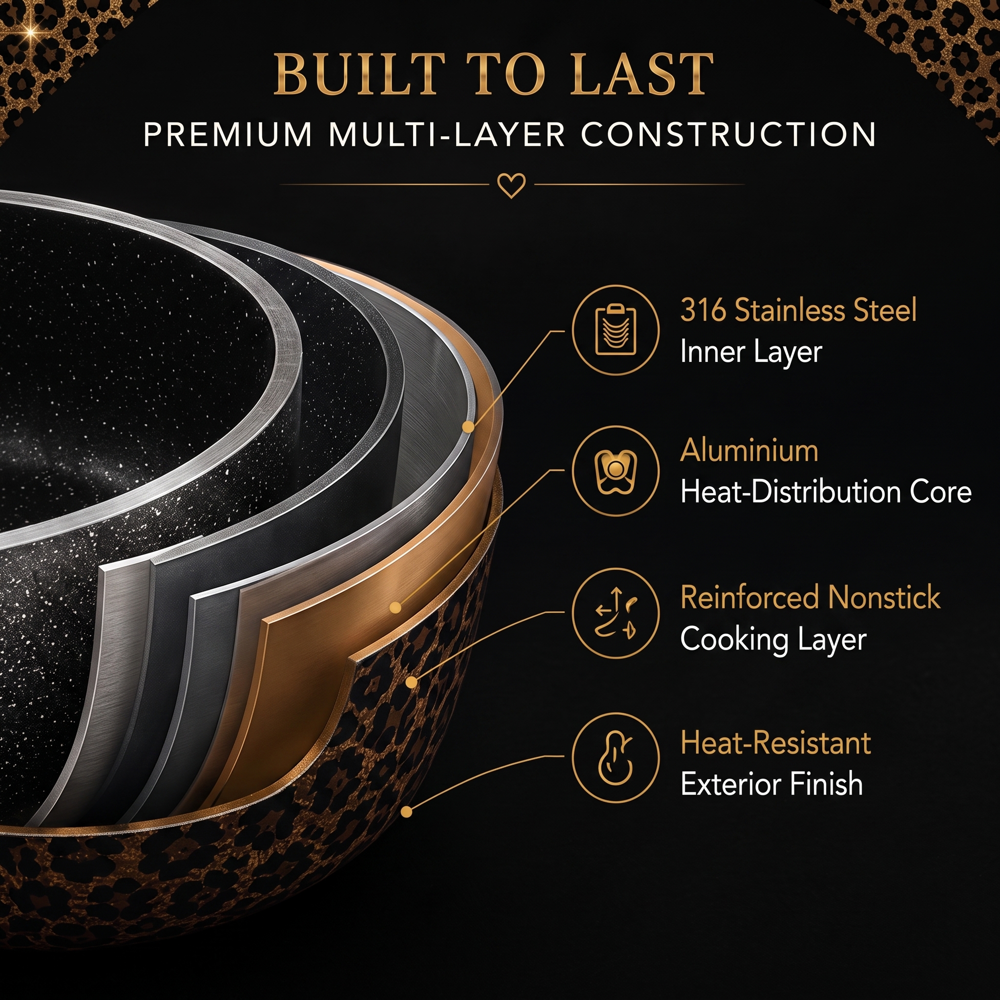 Luxury Black & Gold Non-Stick Cookware Set – Complete Kitchen Collection with Pots, Pans & Utensils