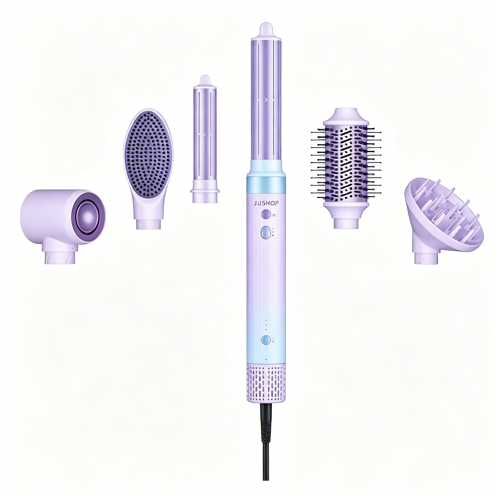 Tideway Prowaver 6-in-1 Ionic Hot Air Styler Wrap - Dual Voltage (100-240V) High-Speed Dryer, Auto Wrap Curlers, Volumizing Blower, Thermal Brush Blowout Tool, Multifunctional Straightener Curler, Smooth Results, Travel Bag, Ideal Gift for Women Summervib