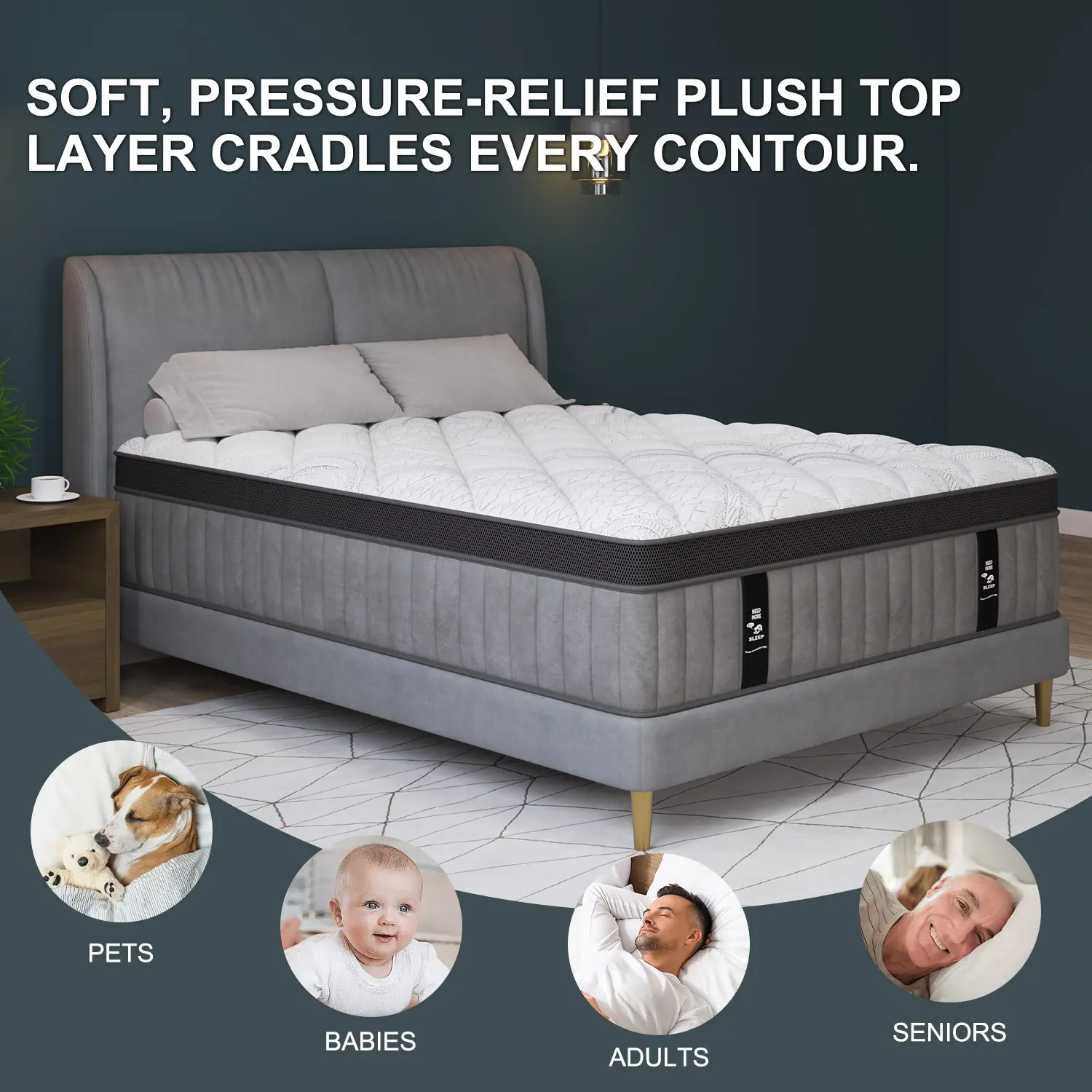 Gel Memory Foam Hybrid Mattress 12/14in Euro Top Medium-Firm