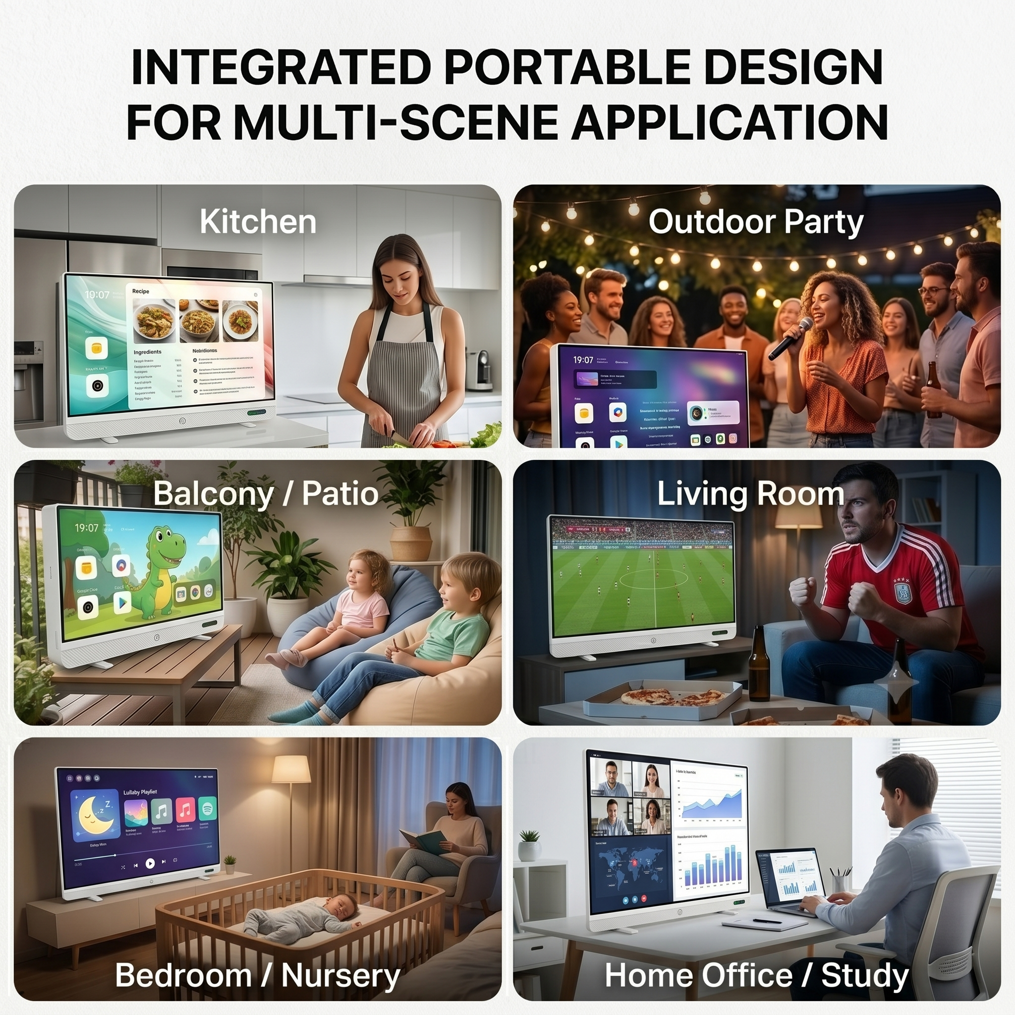🎉( CLEARANCE SALE ) 🎉Outdoor Portable 4K TV | Long Battery, Bluetooth, Wi-Fi & Karaoke
