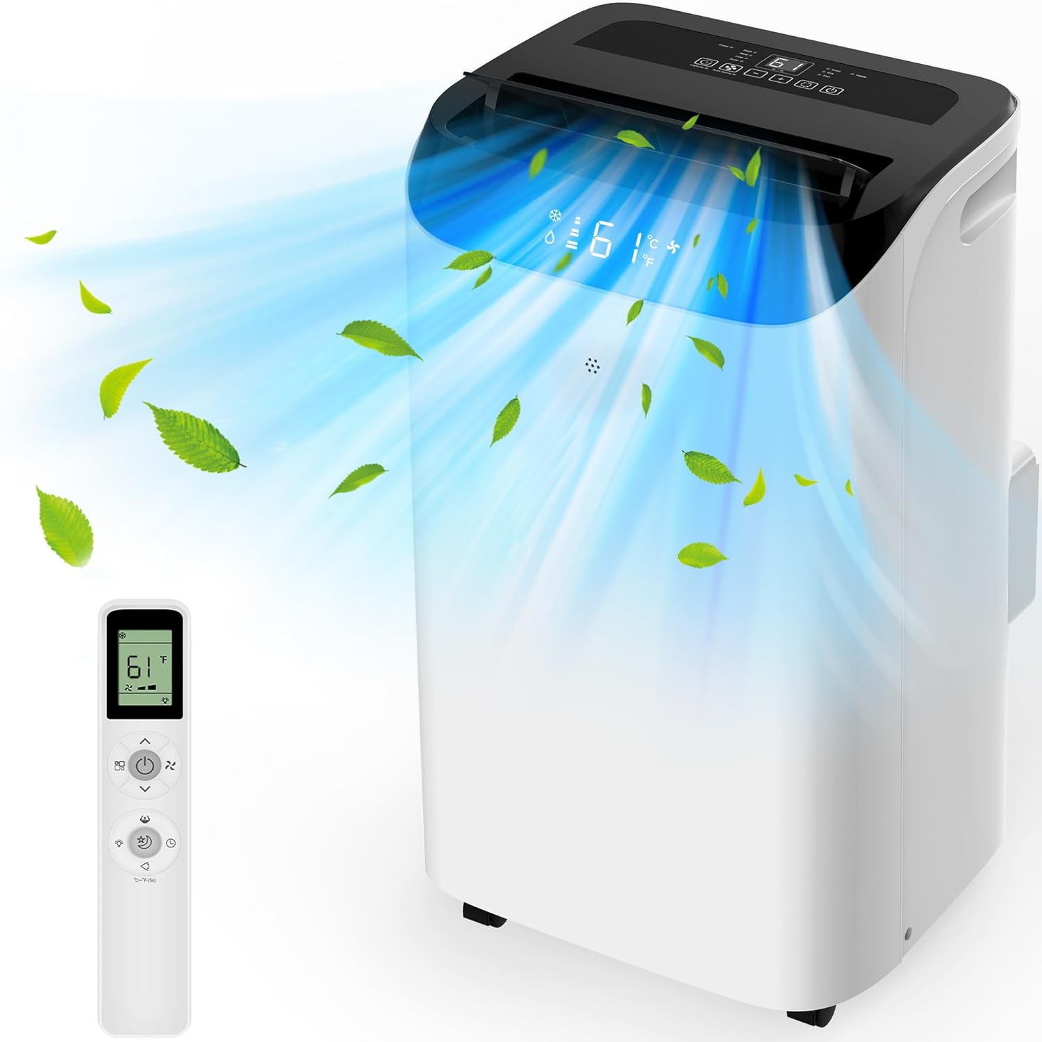 Inverter 16000BTU Portable Air Conditioners with Remote, Free Stand Cooling Portable AC Unit for Room up to 800 sq.ft, with Dehumidifier & Fan, Dual Hose, Quiet Sleep Mode(35dB), Windows Kit