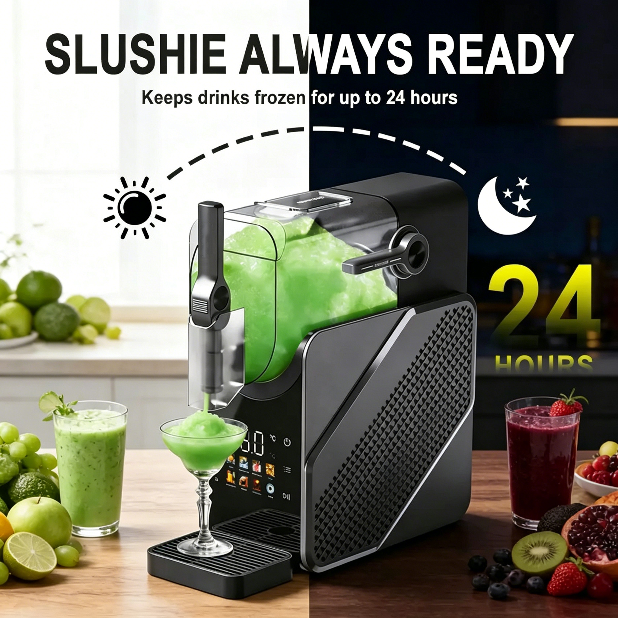 lushie Machine, Soft Serve Ice Cream Maker， Auto-Clean Ice Shaver, 3 Preset Programs Professional for Home, No Ice Needed  Make Margaritas, Milkshakes & Smoothies with One Touch Summervibes