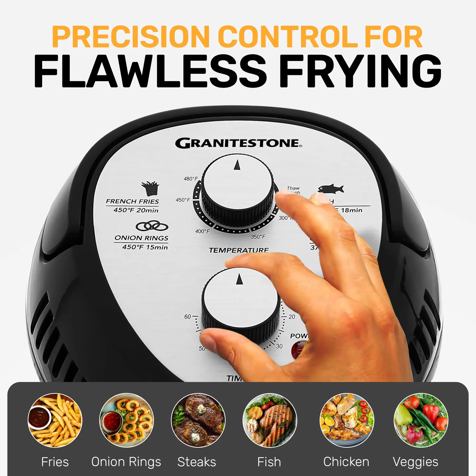 Granitestone 16 Quart Extra Large Air Fryer - Oil-Less Crispy Cooking for Healthier Meals