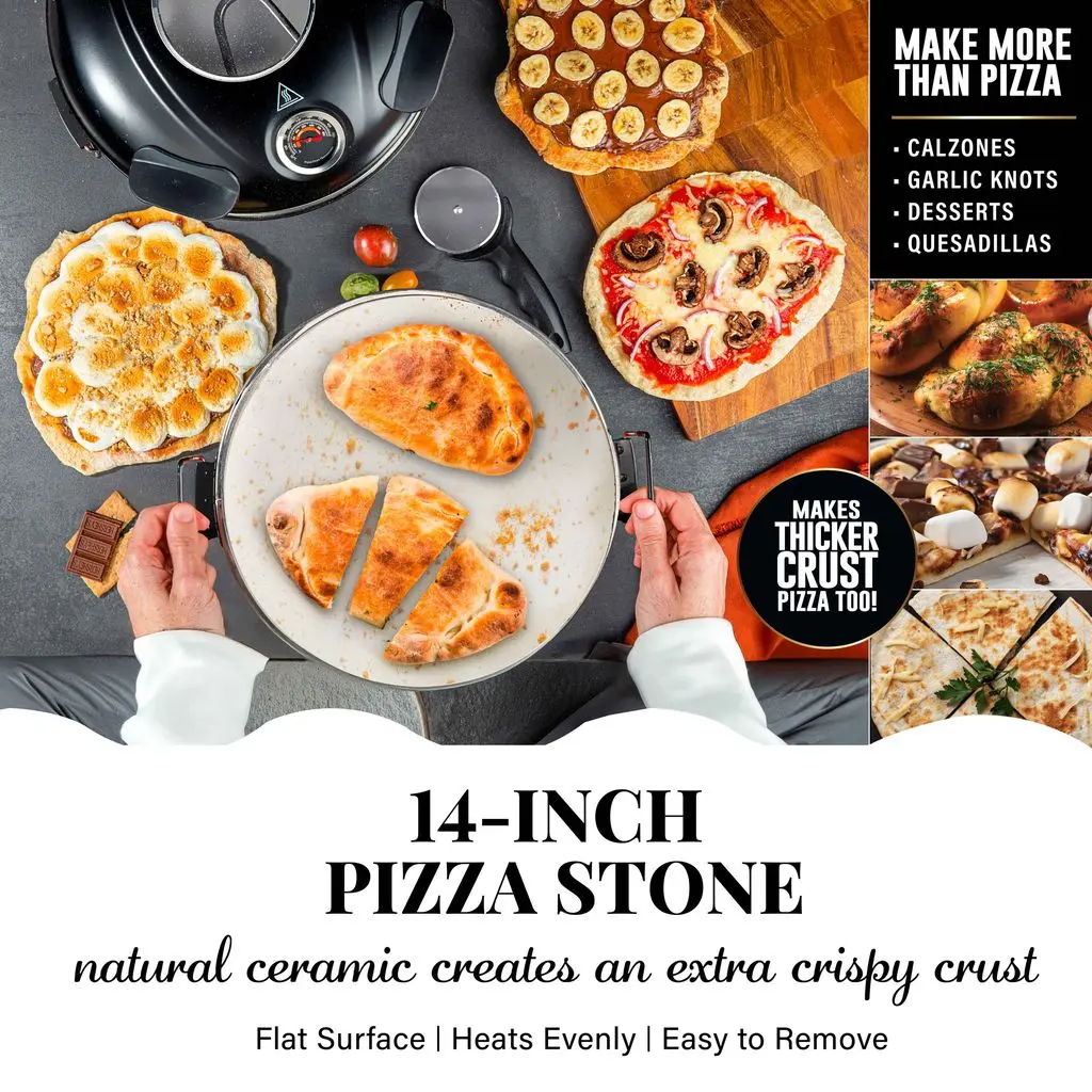 [New] Piezano XL 14" Pizza Oven - Granitestone - 800° Countertop Brick Pizza Oven