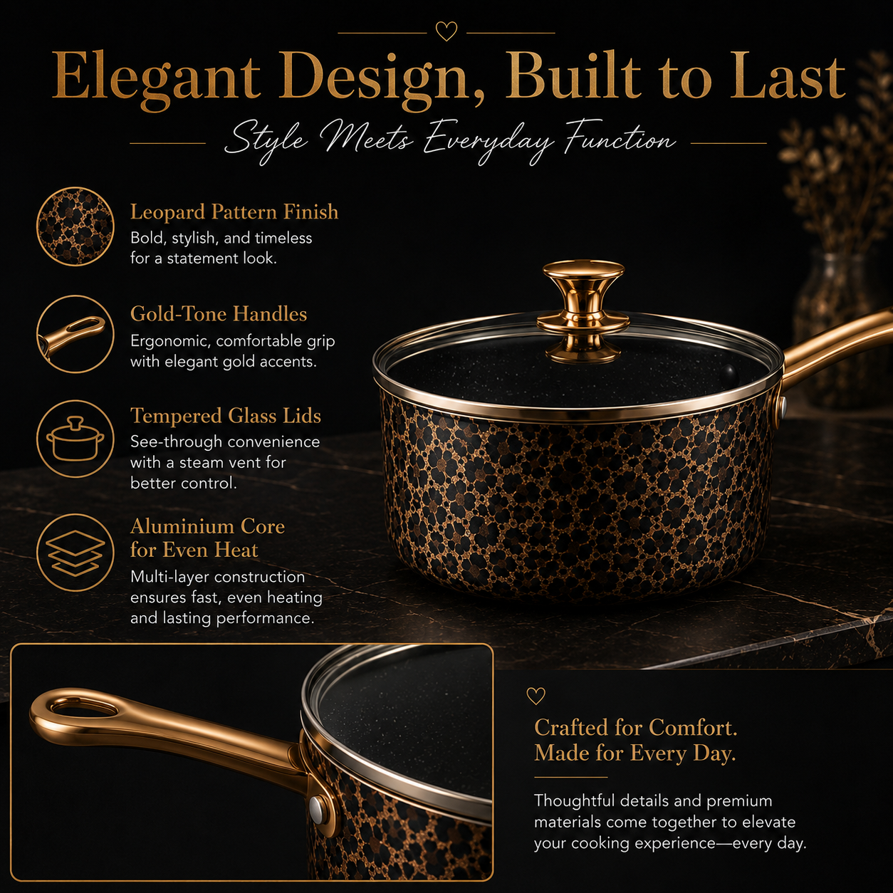 Classic Leopard cookware set variant