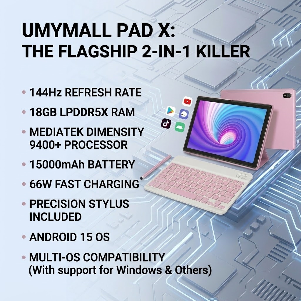 2-in-1 Tablet with Keyboard & Mouse