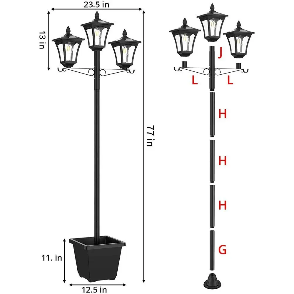 1/2 Pcs Solar Post Light With Planter, Room Decor For Easter Wedding Decorations, Black Post Light, 2 In 1 Outdoor Solar Post Light For Porch Front Door Patio Roadside Decoration