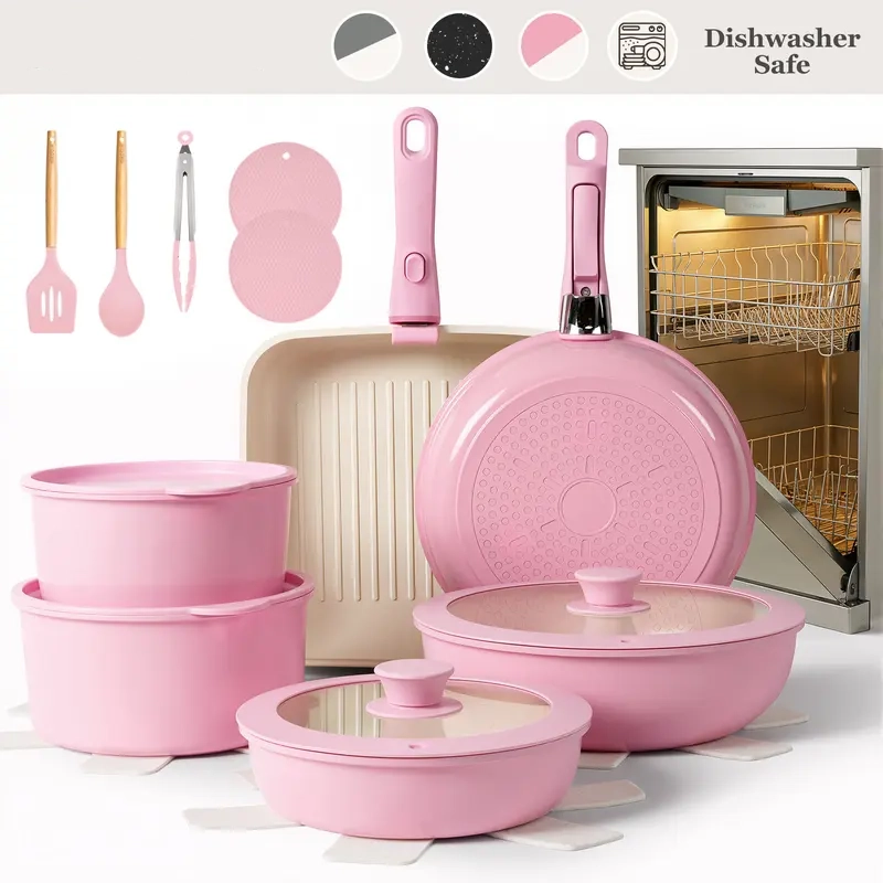 JJJSHOP Non-Toxic Ceramic Cookware Set - 22pcs