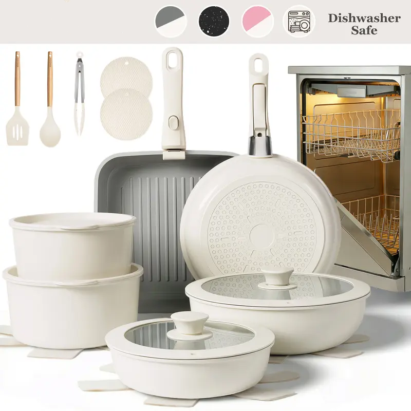 JJJSHOP Non-Toxic Ceramic Cookware Set - 22pcs