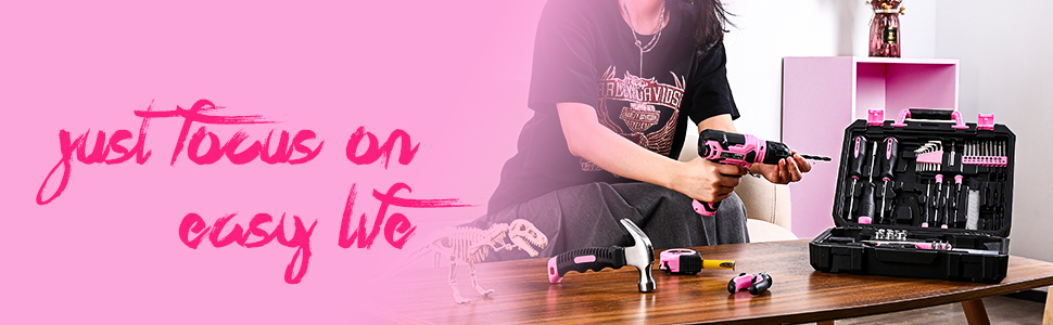 126-piece pink household tool set &mdash; just focus on easy life