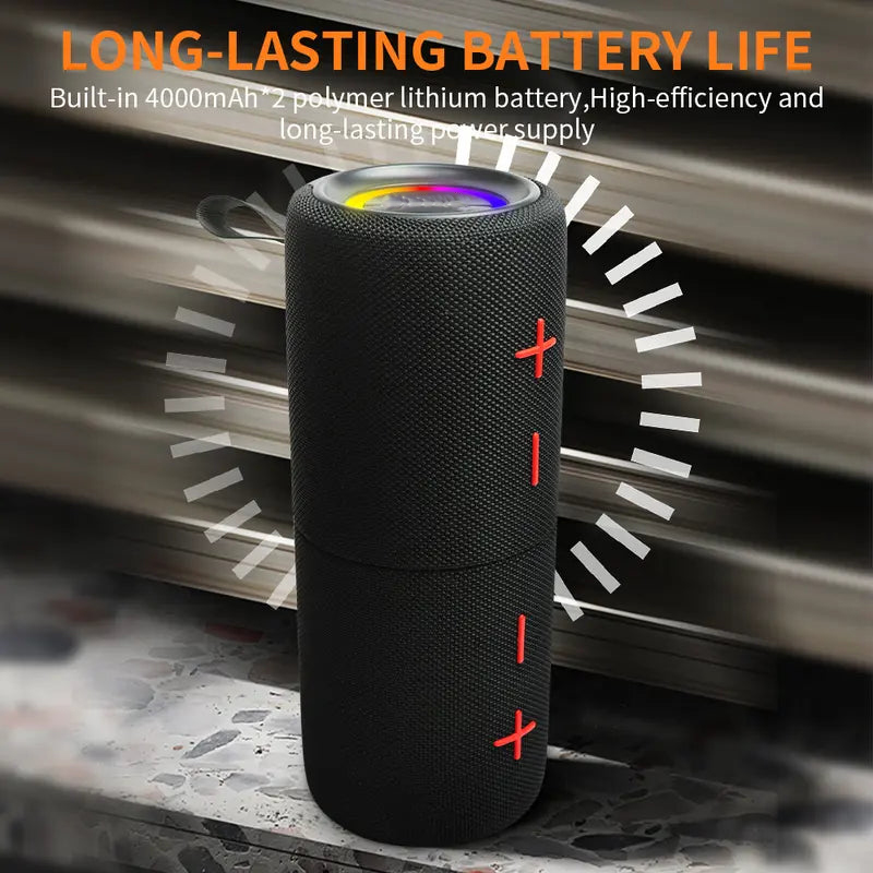 2-in-1 Bluetooth Speaker – Dual-Section Stereo Design, 20W Sound, Waterproof Magnetic Wireless Speaker with 24-Hour Playtime – Perfect for Smartphones & Summer Outdoor Fun