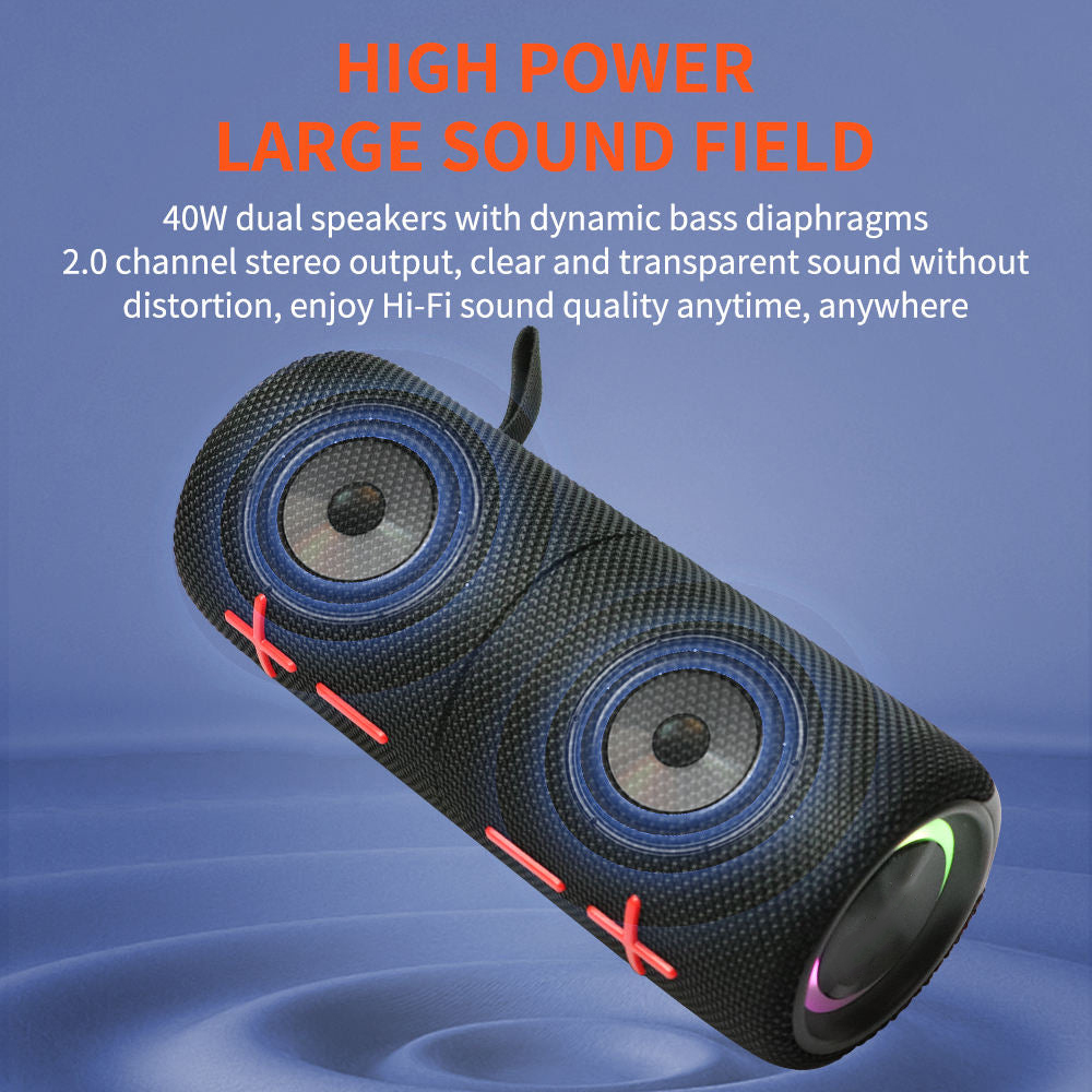 2-in-1 Bluetooth Speaker – Dual-Section Stereo Design, 20W Sound, Waterproof Magnetic Wireless Speaker with 24-Hour Playtime – Perfect for Smartphones & Summer Outdoor Fun