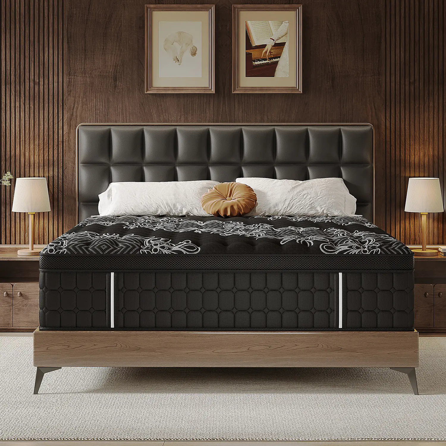 Gel Memory Foam Hybrid Mattress 12/14in Euro Top Medium-Firm