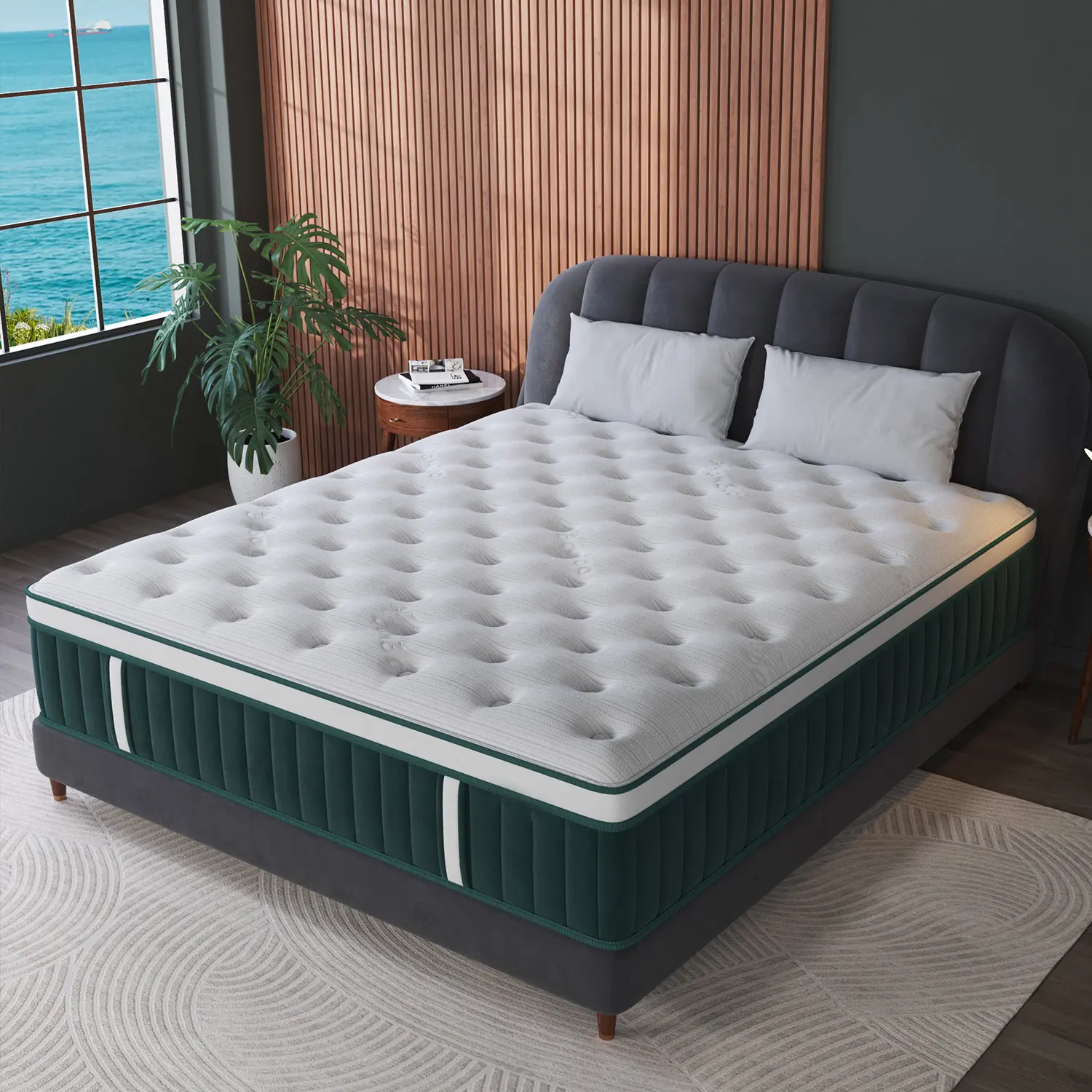 Gel Memory Foam Hybrid Mattress 12/14in Euro Top Medium-Firm