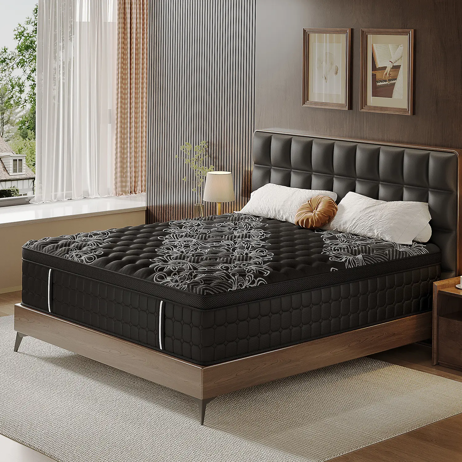 Gel Memory Foam Hybrid Mattress 12/14in Euro Top Medium-Firm