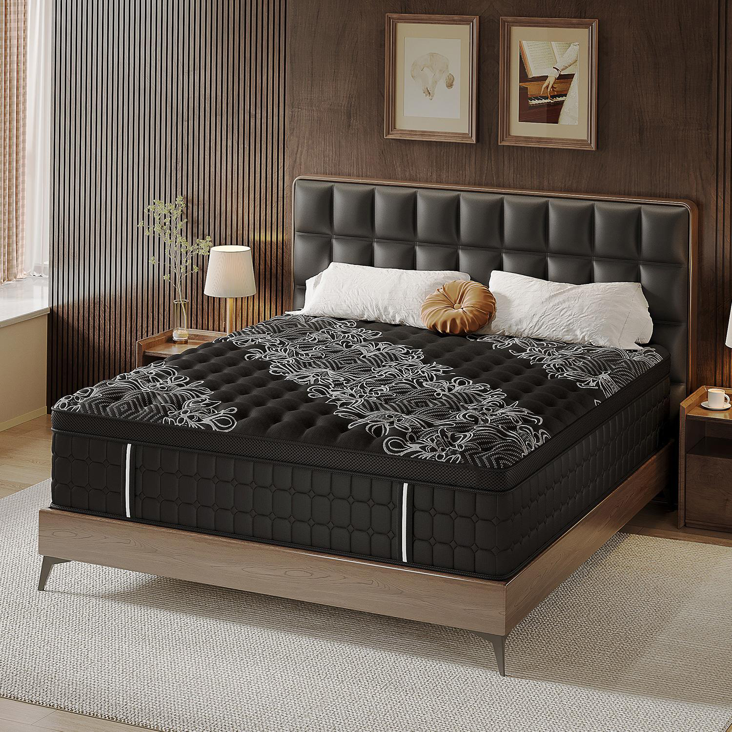 Hybrid gel memory foam mattress with quilted Euro Top
