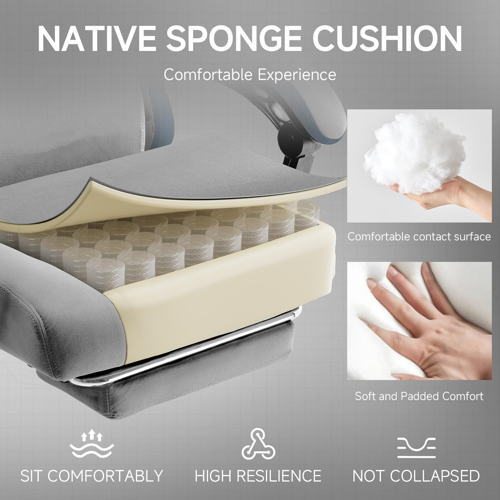 Gaming chair detail showing memory foam lumbar pillow