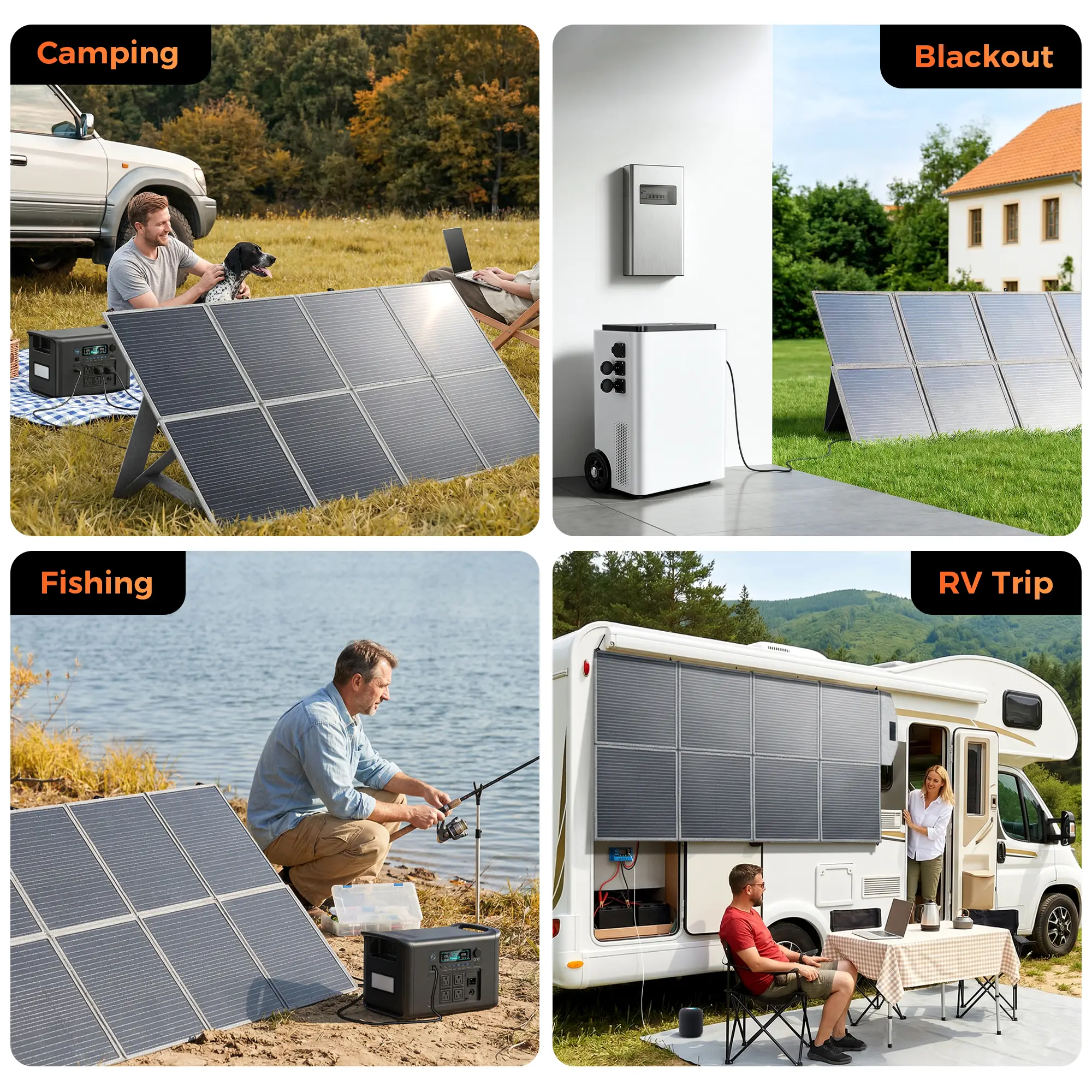400W Foldable Solar Panel 41V 10A - Portable Off-Grid Charger for Camping RV & Home Backup, 23.5% ETFE High-Efficiency, Waterproof Dust-Resistant, Adjustable 8F Bracket, XT60/Anderson Ready