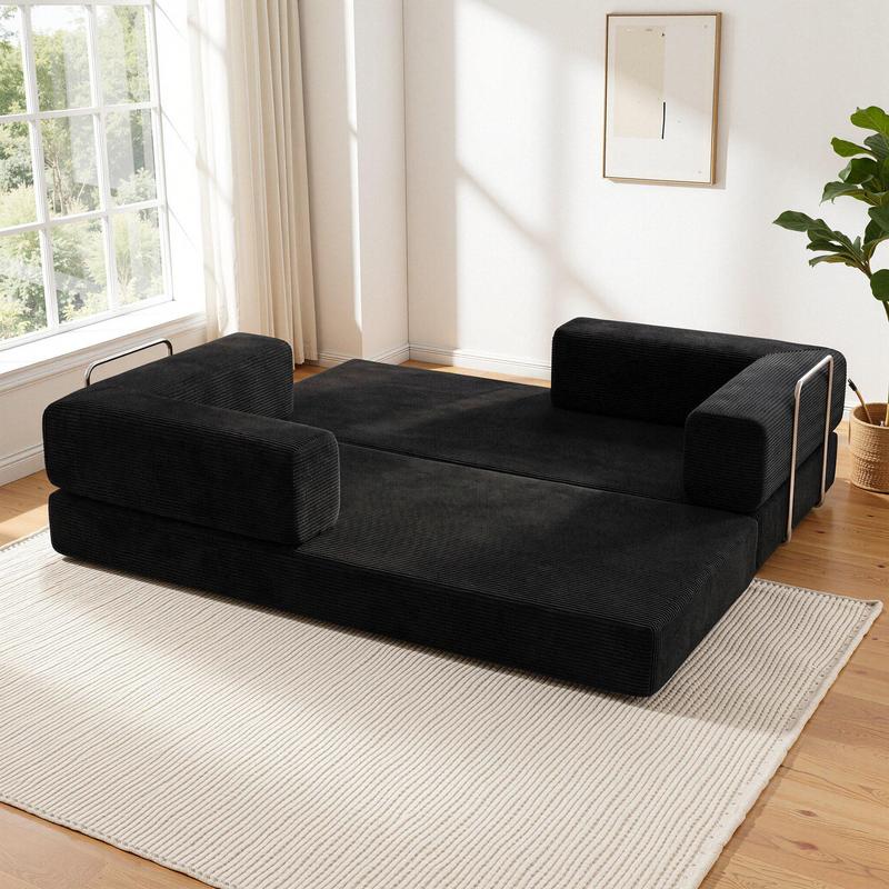78-108'' Sofa Bed Cloud Couch Corduroy Upholstered Sectional Convertible Multi-Functional Floor Sofa for Living Room & Apartment Furniture