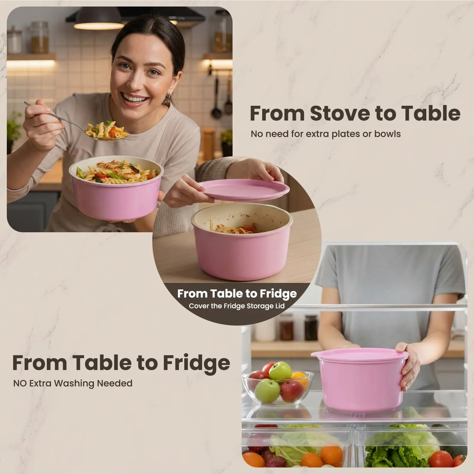 JJJSHOP Non-Toxic Ceramic Cookware Set - 22pcs