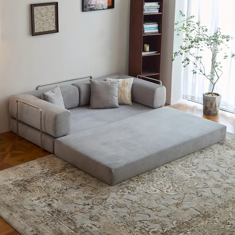 Cloud corduroy sofa styled in a warm living room interior