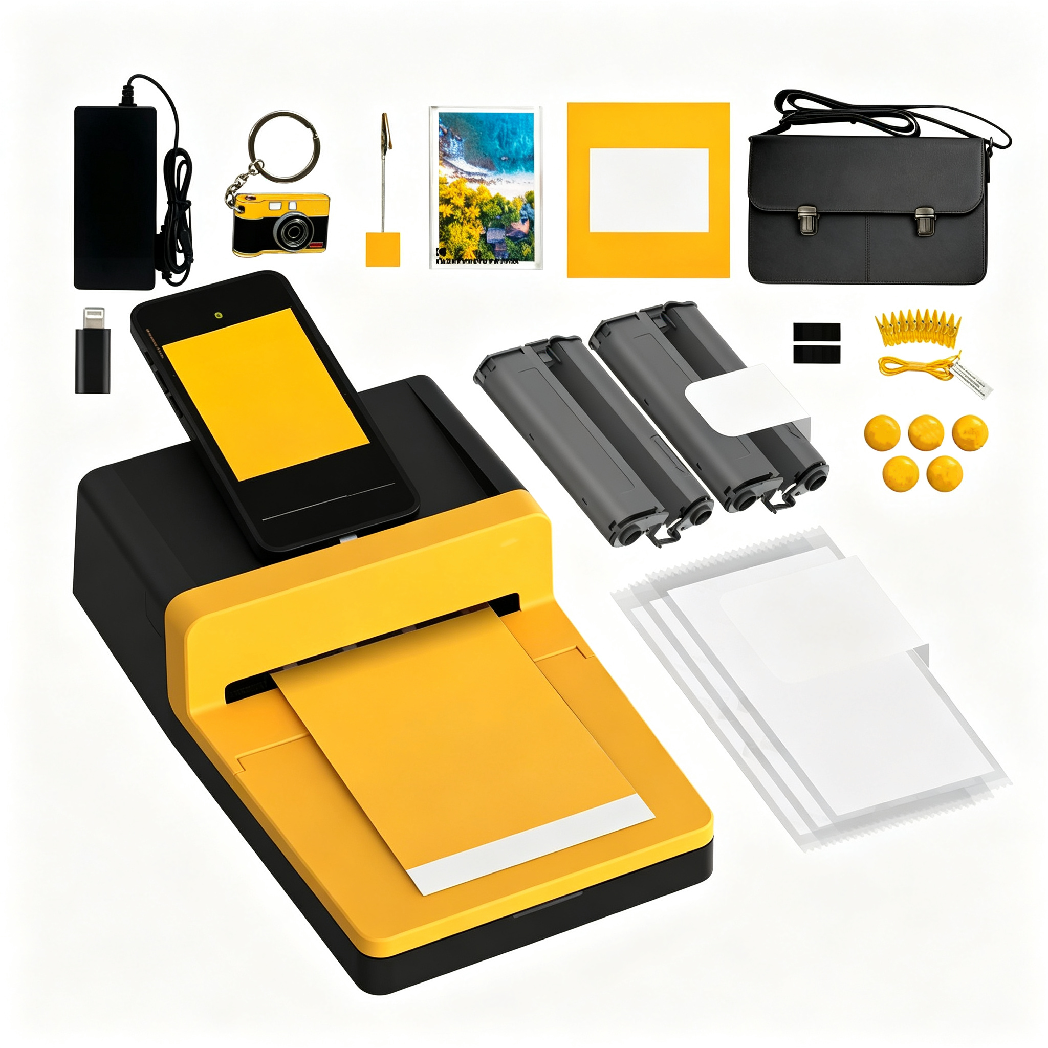 Compact desktop photo printer design suitable for bedroom living room and home office
