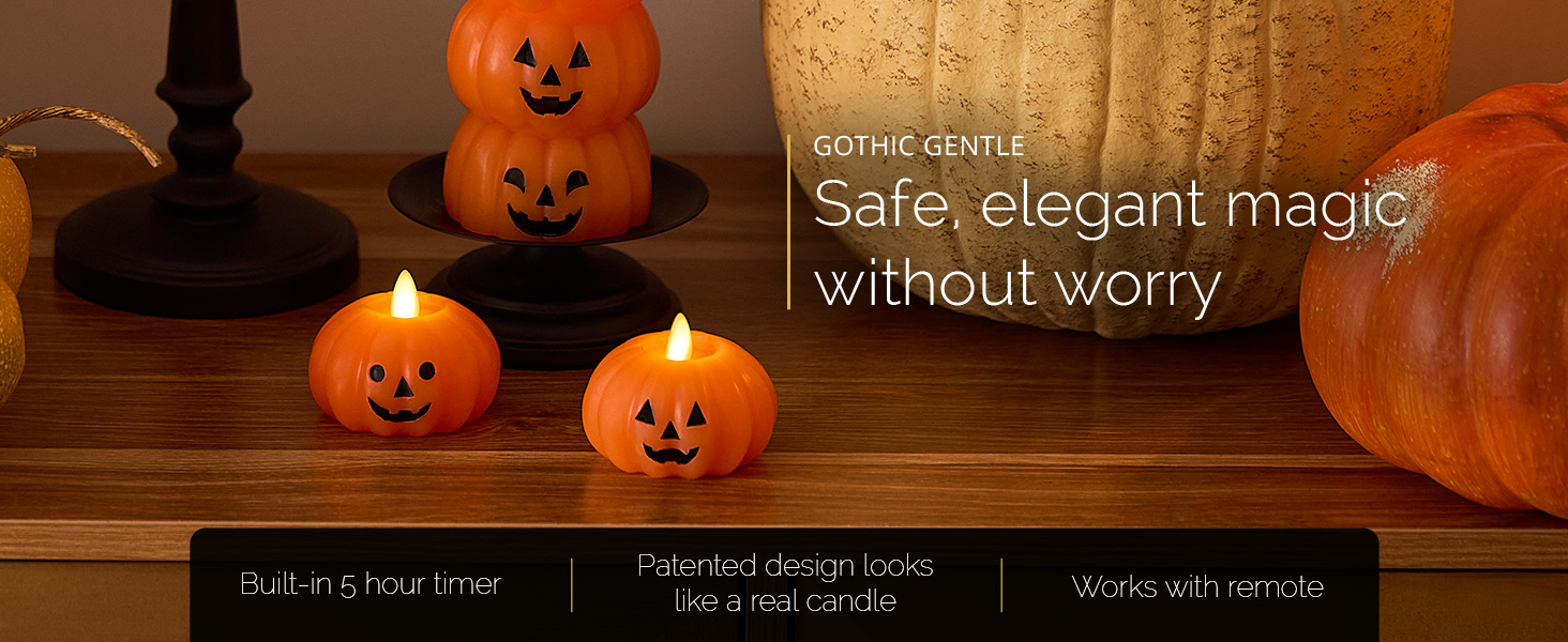 Full range of JJJSHOP pumpkin candles &mdash; single, stacked, and mini sizes on display