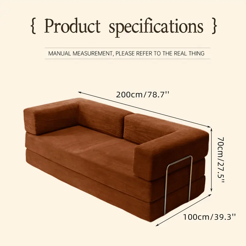 78-108'' Sofa Bed Cloud Couch Corduroy Upholstered Sectional Convertible Multi-Functional Floor Sofa for Living Room & Apartment Furniture
