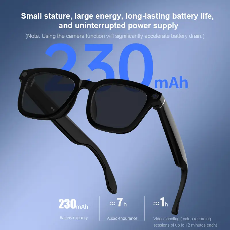 Smart Bluetooth Glasses with 1080p Camera & Audio
