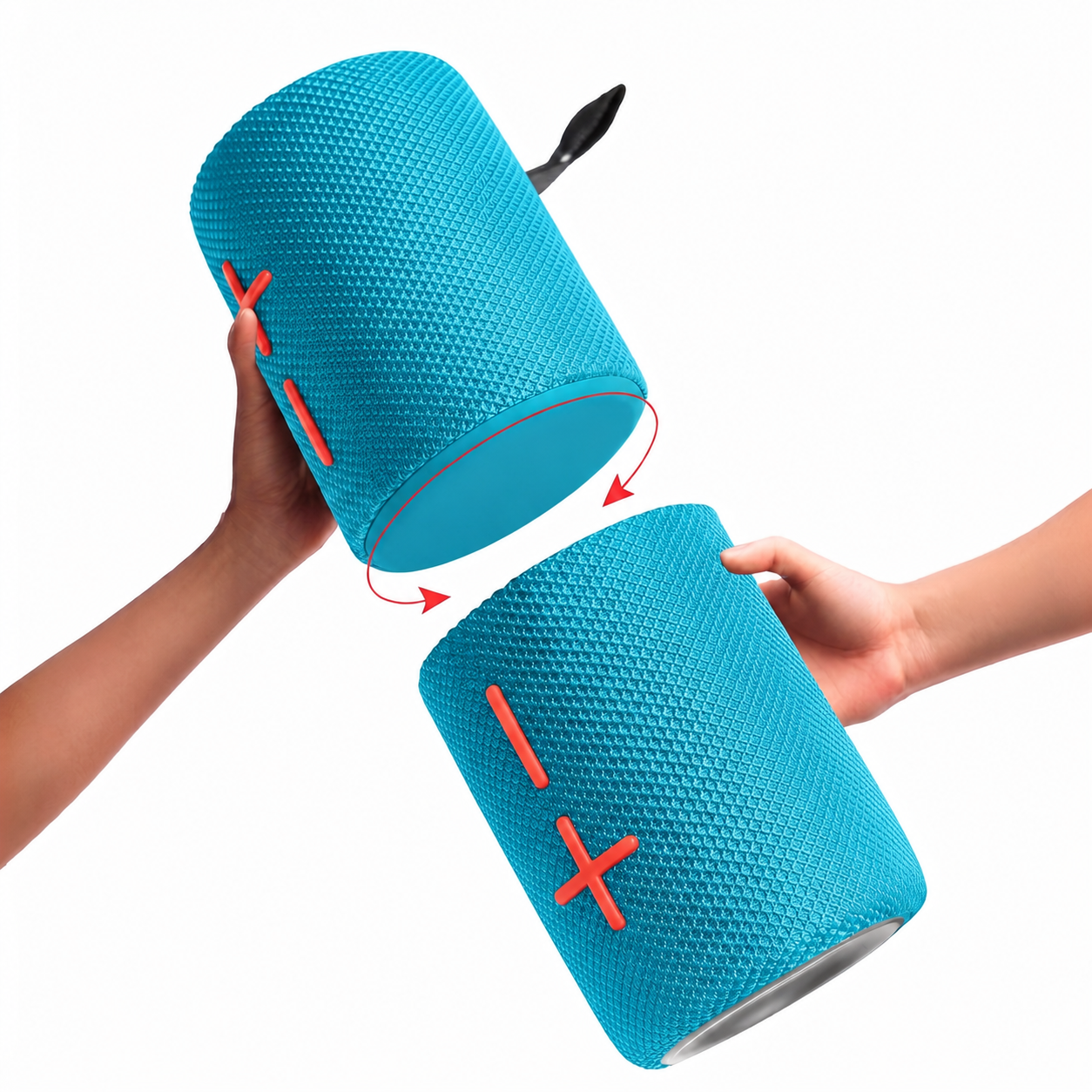 2-in-1 Bluetooth Speaker – Dual-Section Stereo Design, 20W Sound, Waterproof Magnetic Wireless Speaker with 24-Hour Playtime – Perfect for Smartphones & Summer Outdoor Fun