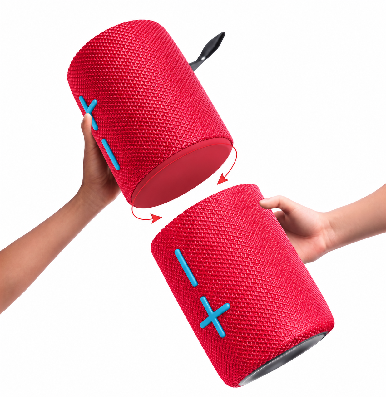 2-in-1 Bluetooth Speaker – Dual-Section Stereo Design, 20W Sound, Waterproof Magnetic Wireless Speaker with 24-Hour Playtime – Perfect for Smartphones & Summer Outdoor Fun