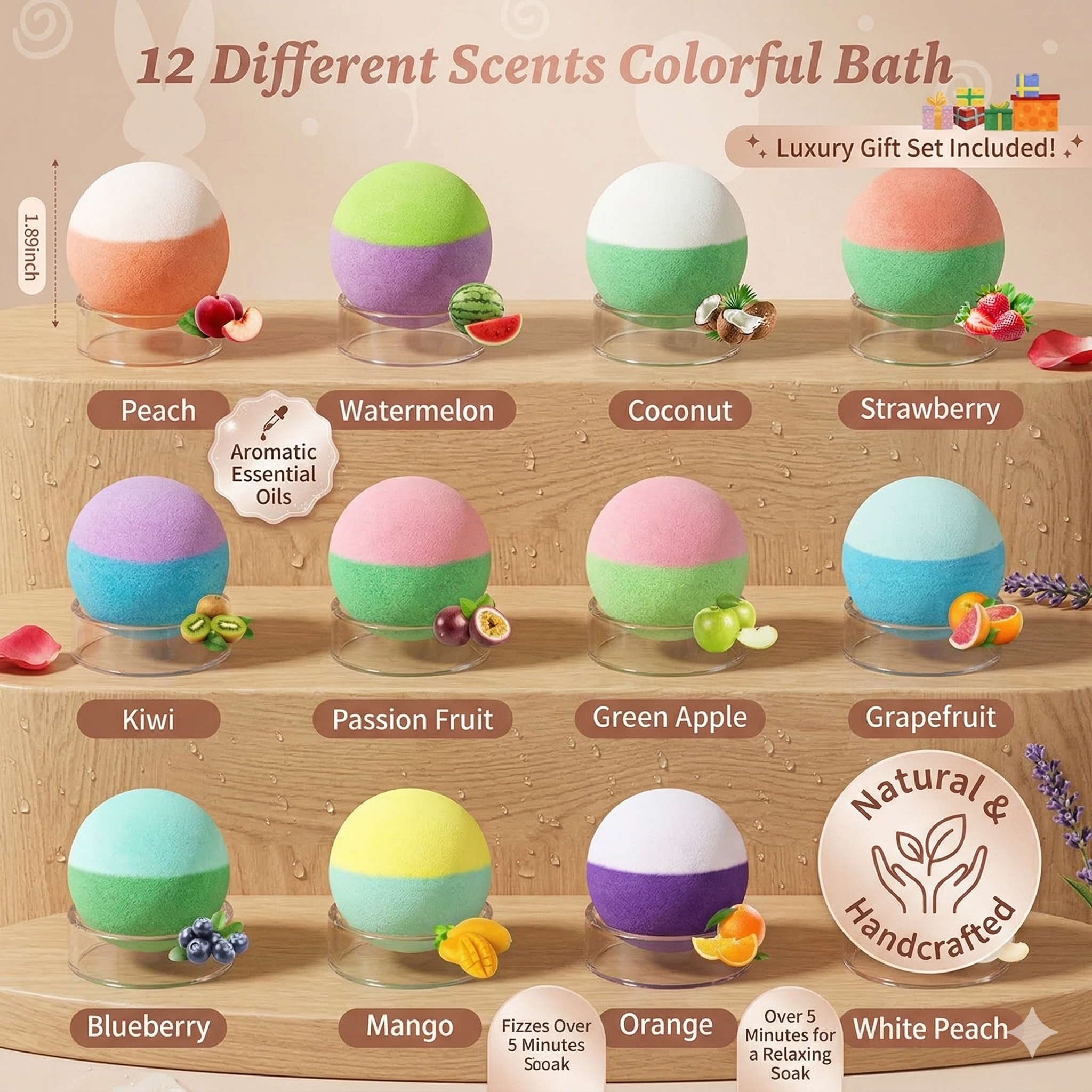 🔥LAST DAY 49% OFF - 🛁 Natural Bath Bombs for Kids with Mega Bubbles & Surprise Inside 🥚✨