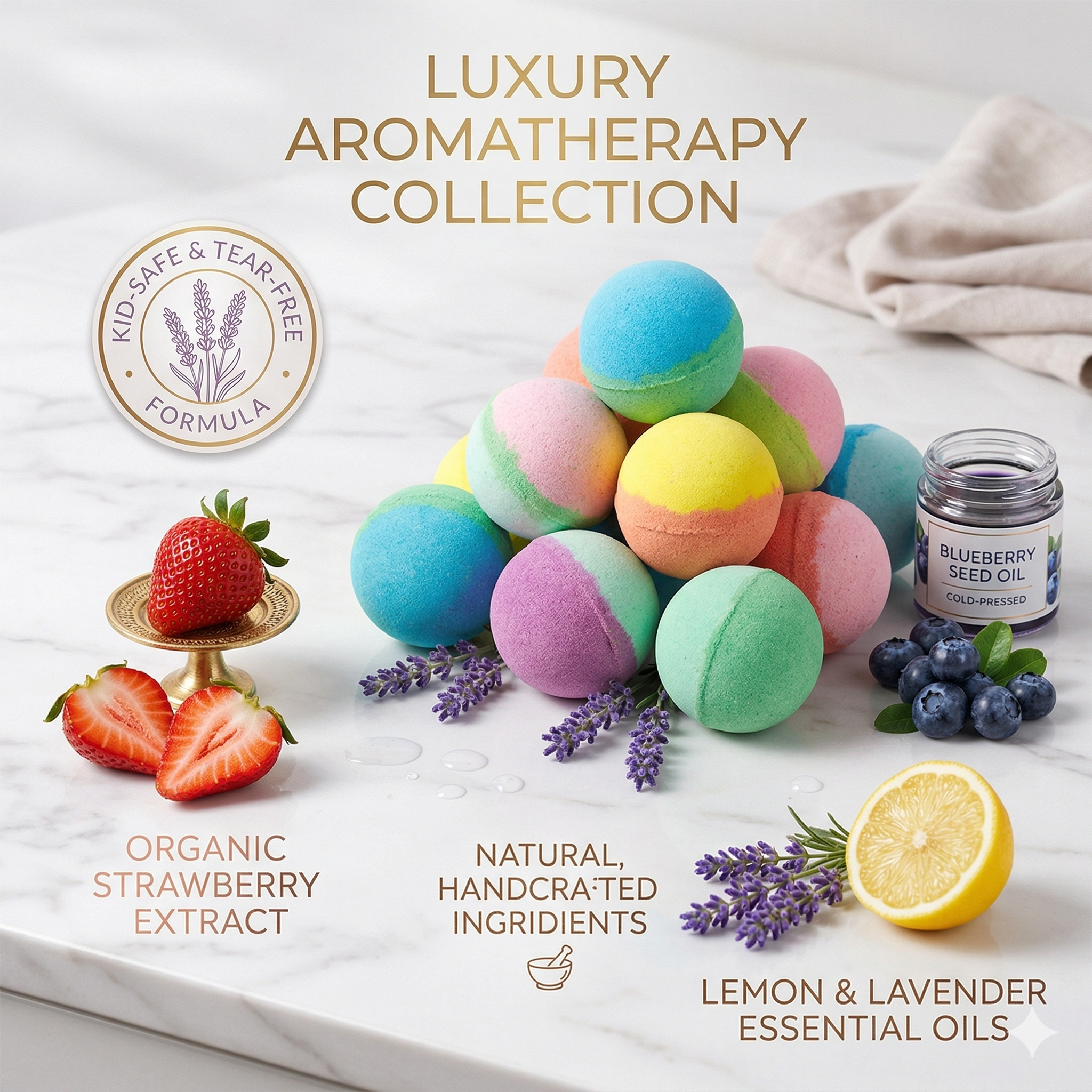 🔥LAST DAY 49% OFF - 🛁 Natural Bath Bombs for Kids with Mega Bubbles & Surprise Inside 🥚✨