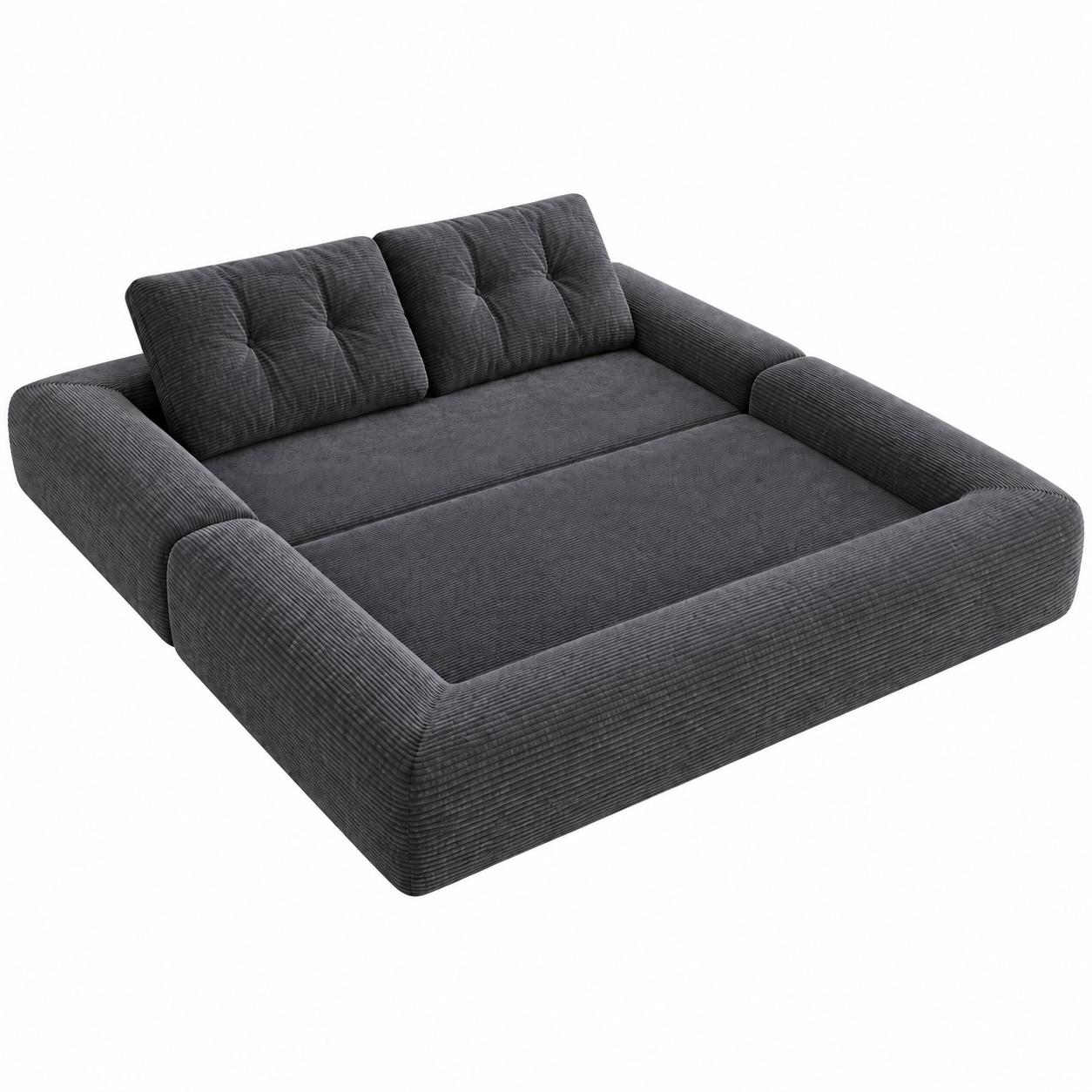3-in-1 Convertible Sleeper Sofa Bed, Corduroy Folding Couch with Pillows, No Assembly Boneless Sofa