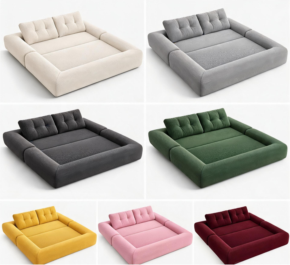 🔥Today's Special🔥3-in-1 Convertible Sleeper Sofa Bed, Corduroy Folding Couch with Pillows, No Assembly Boneless Sofa