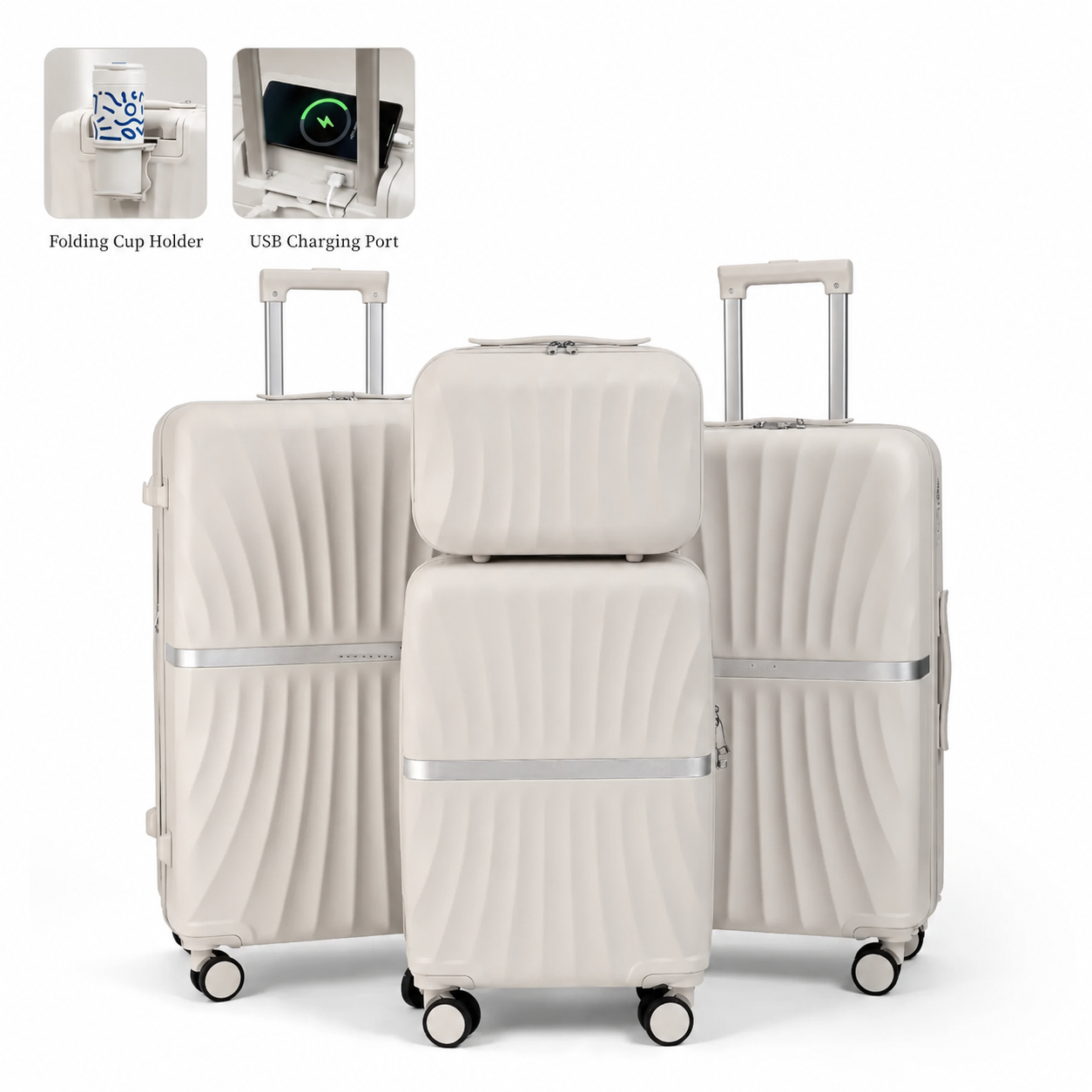 🔥Last Day For Clearance🔥4 Piece Expandable Hardshell Luggage Set with TSA Lock