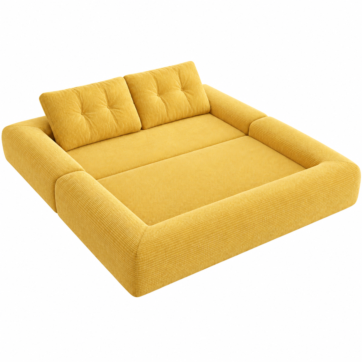 3-in-1 Convertible Sleeper Sofa Bed, Corduroy Folding Couch with Pillows, No Assembly Boneless Sofa