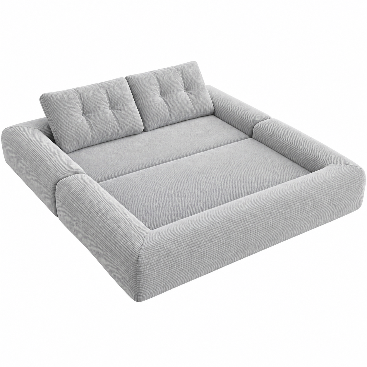 3-in-1 Convertible Sleeper Sofa Bed, Corduroy Folding Couch with Pillows, No Assembly Boneless Sofa