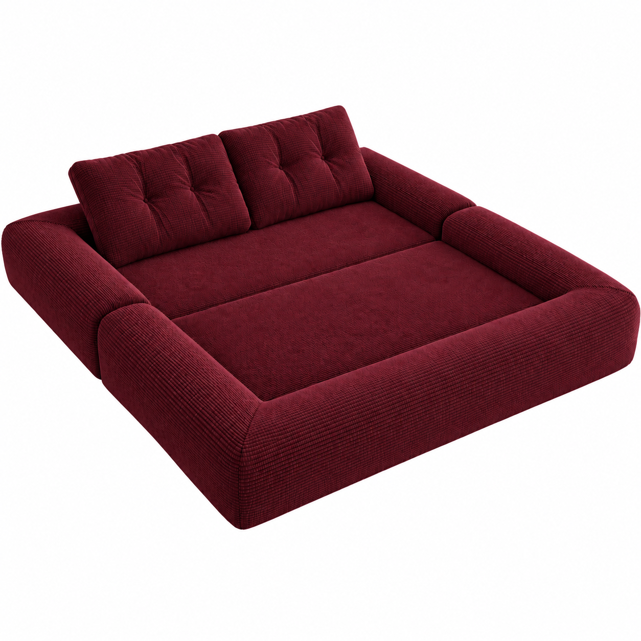 3-in-1 Convertible Sleeper Sofa Bed, Corduroy Folding Couch with Pillows, No Assembly Boneless Sofa