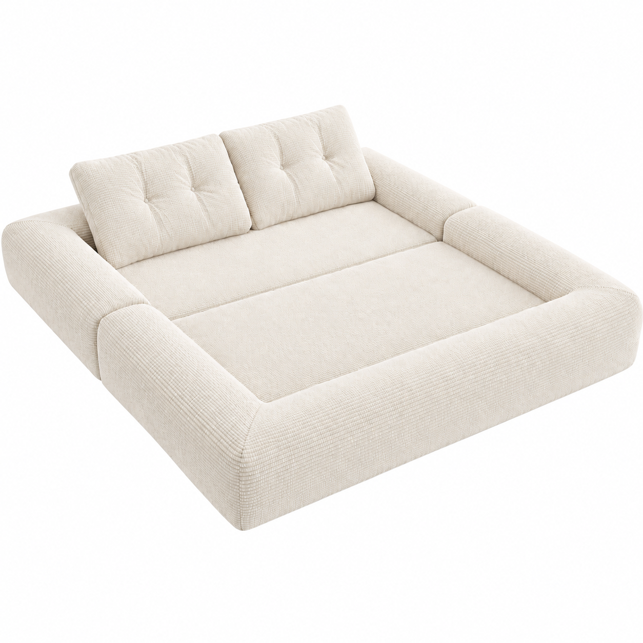 3-in-1 Convertible Sleeper Sofa Bed, Corduroy Folding Couch with Pillows, No Assembly Boneless Sofa